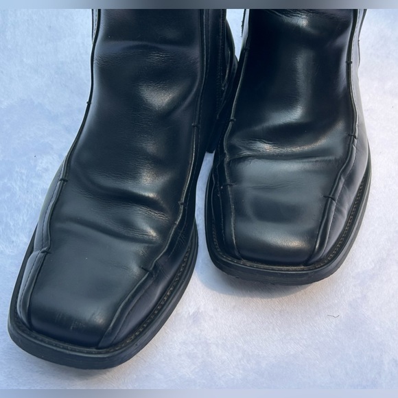 Axcess Mens Black Zip Up Leather Ankle Boots Size 9 - Picture 7 of 10